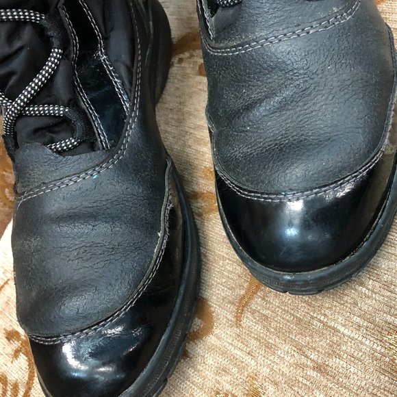 Lace-Up Knee High Patent & Leather Aldo Rain Boots - Picture 16 of 16